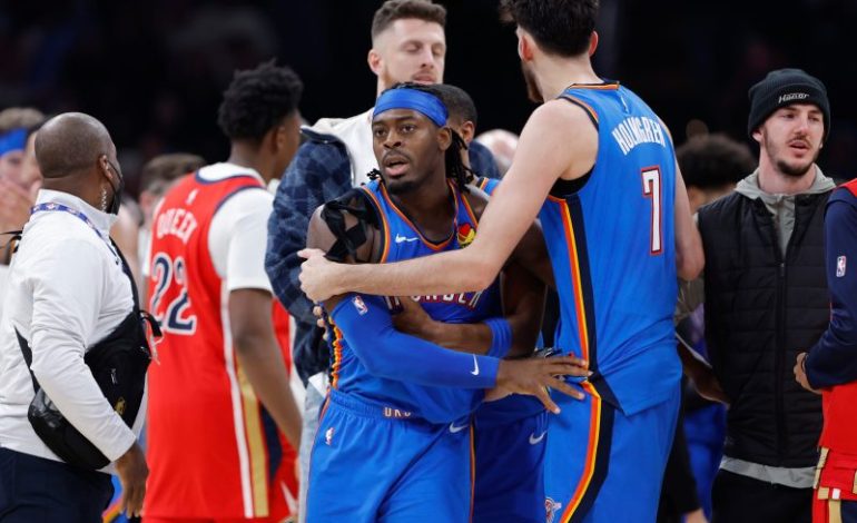  Thunder, Pelicans players get into kerfuffle